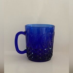 Vintage Avon Royal Saphire cobalt Blue Glass coffee mug 8oz ~ France